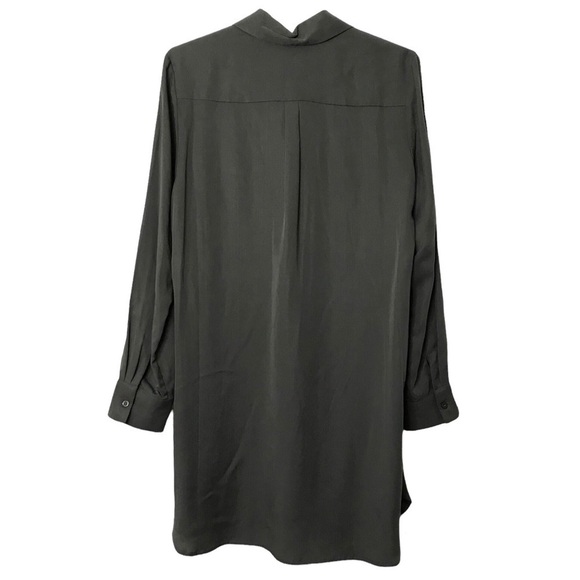 WAYF Olive Button Down Shirt Dress Lagenlook Long Sleeve Tunic Size Medium NEW - Picture 14 of 15